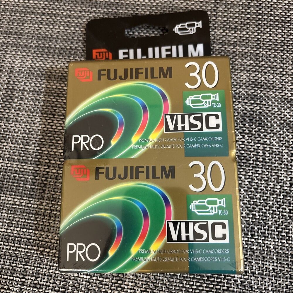 2 New Fujifilm VHS-C Tape Pro Premium High Grade Camcorder 30 min Video Cassette